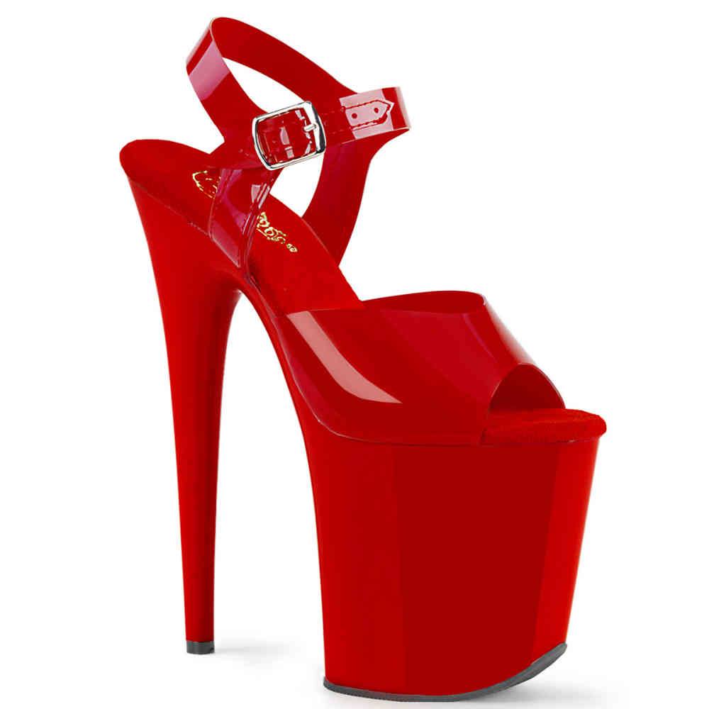 Pleaser - FLAMINGO808N Sandale à bride à la cheville, Pole dance chaussures - Chaussures de pole dance - Rouge Product image